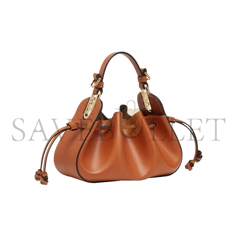FENDI POMODORINO MINI LEATHER HOBO BAG 8BS059AHWUF1C6J (24*14*9.5cm)